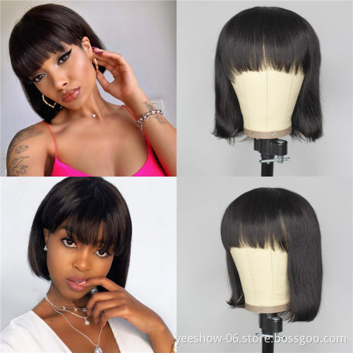 100% Cuticle Aligned Virgin Hair 13*4 Lace Front Bob Wig, Unprocessed Brazilian Human Hair Short Bob Wigs